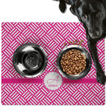 Square Weave Dog Food Mat - Large w/ Name and Initial