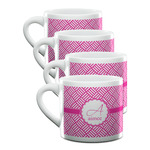 Square Weave Double Shot Espresso Cups - Set of 4 (Personalized)