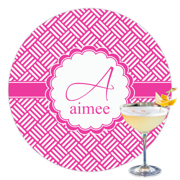 Custom Square Weave Printed Drink Topper - 3.5" (Personalized)