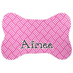 Square Weave Bone Shaped Dog Food Mat (Large) (Personalized)