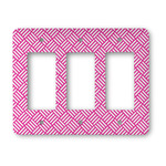 Square Weave Rocker Style Light Switch Cover - Three Switch