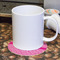 Square Weave Round Paper Coaster - With Mug