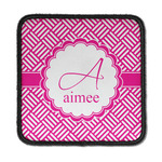 Square Weave Iron On Square Patch w/ Name and Initial