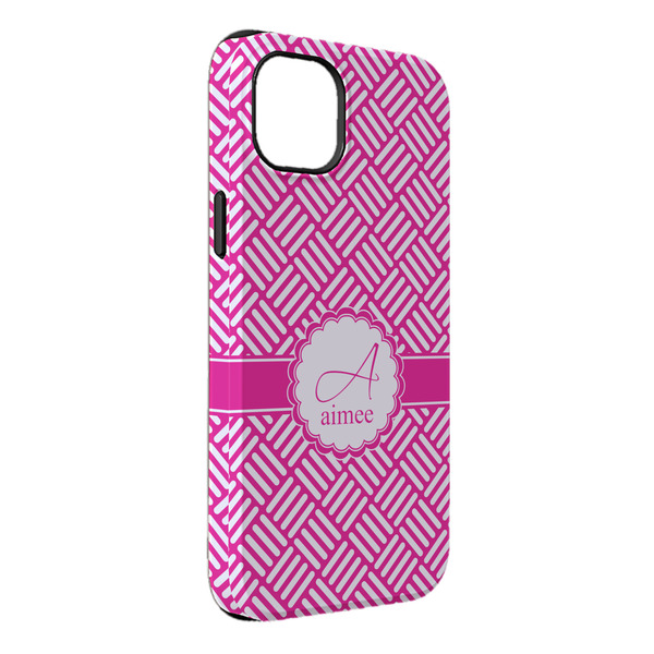 Custom Square Weave iPhone Case - Rubber Lined - iPhone 14 Plus (Personalized)