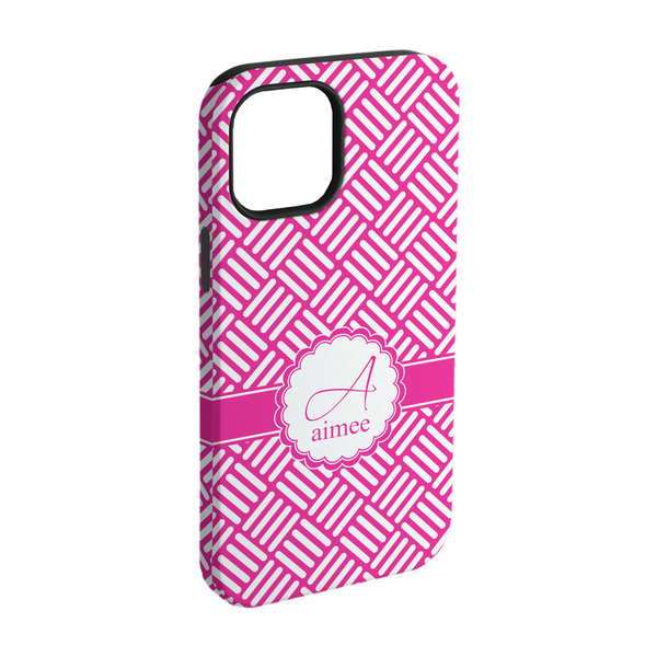 Custom Square Weave iPhone Case - Rubber Lined - iPhone 15 Pro (Personalized)