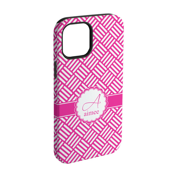 Custom Square Weave iPhone Case - Rubber Lined - iPhone 15 (Personalized)