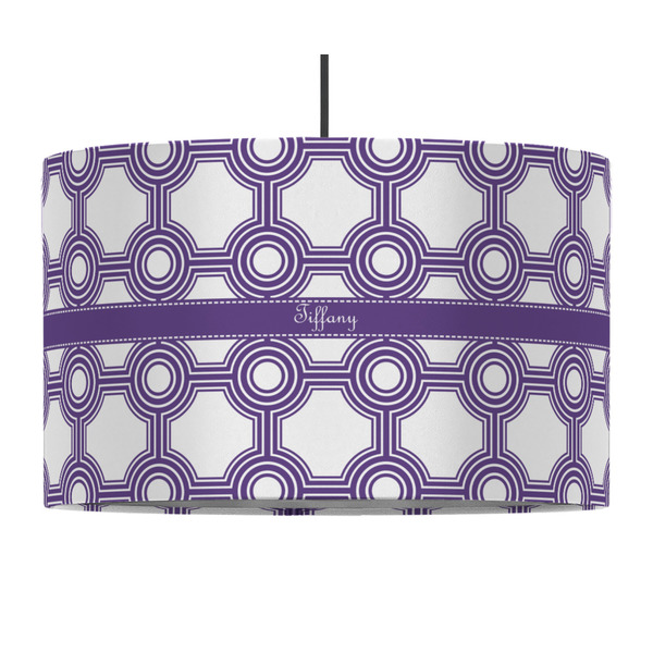 Custom Connected Circles 12" Drum Pendant Lamp - Fabric (Personalized)