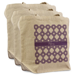 Connected Circles Reusable Cotton Grocery Bags - Set of 3 (Personalized)