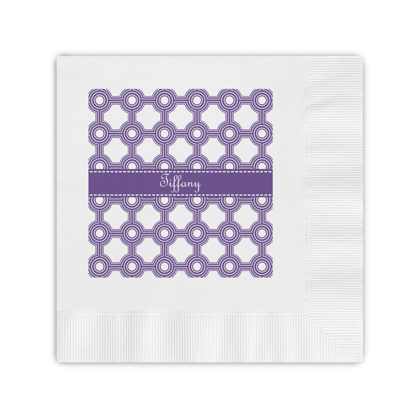 Custom Connected Circles Coined Cocktail Napkins (Personalized)