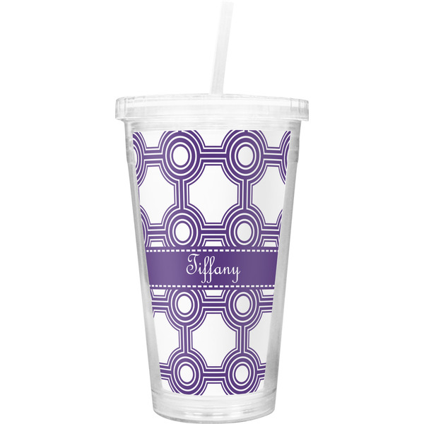 Custom Connected Circles Double Wall Tumbler with Straw (Personalized)