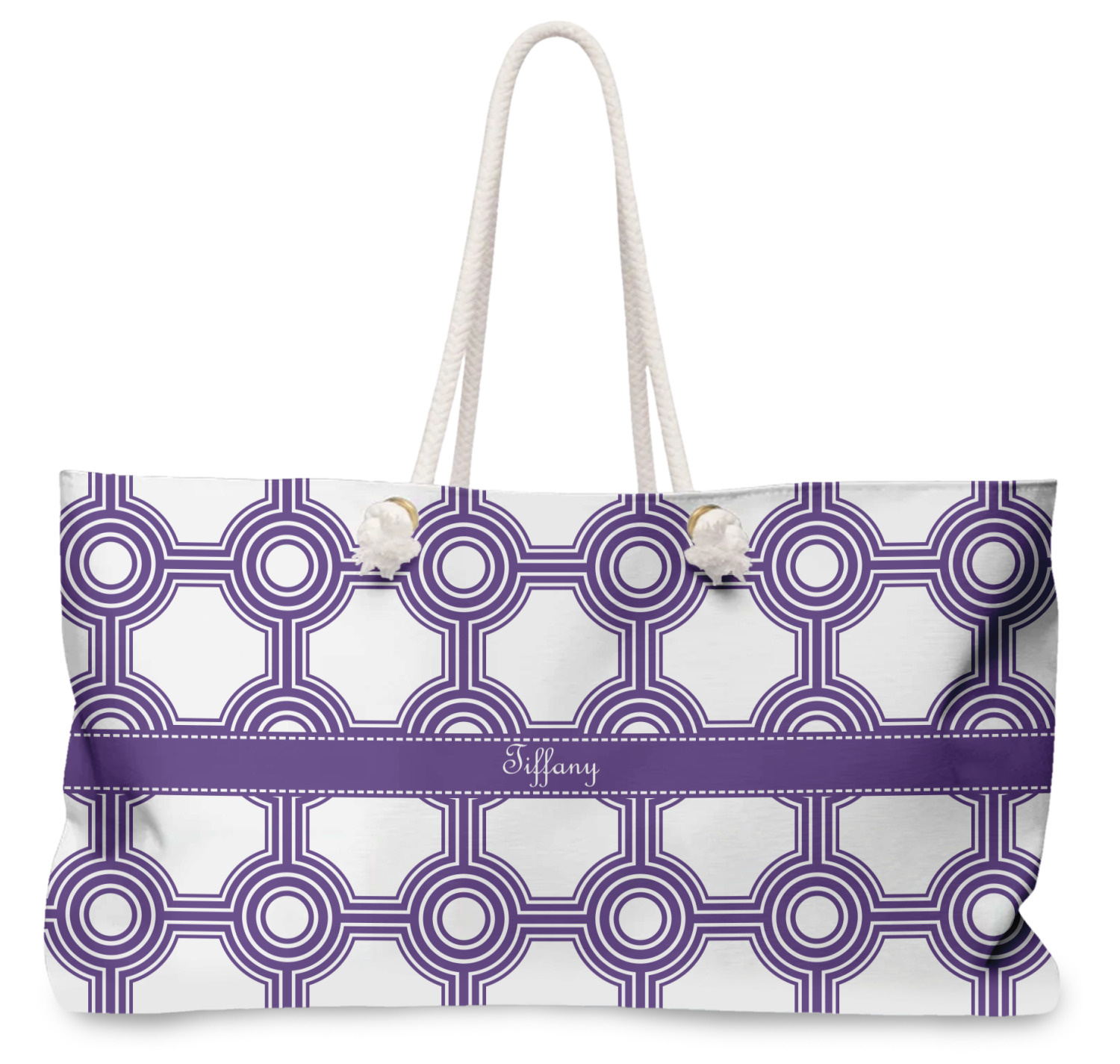 Contrasting Leaf Pattern Canvas Tote Bag