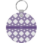 Connected Circles Round Plastic Keychain (Personalized)