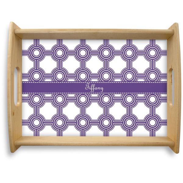 Custom Connected Circles Natural Wooden Tray - Large (Personalized)