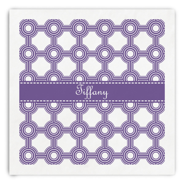 Custom Connected Circles Paper Dinner Napkins (Personalized)