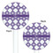 Connected Circles White Plastic 5.5" Stir Stick - Double Sided - Round - Front & Back