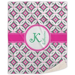 Linked Circles & Diamonds Sherpa Throw Blanket - 50"x60" (Personalized)