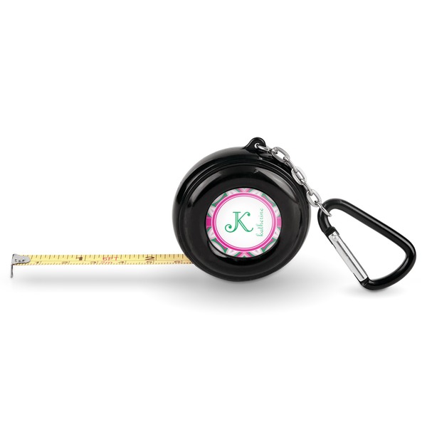 Custom Linked Circles & Diamonds Pocket Tape Measure - 6 Ft w/ Carabiner Clip (Personalized)