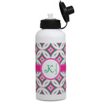 Linked Circles & Diamonds Water Bottles - Aluminum - 20 oz - White (Personalized)