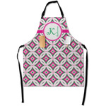 Linked Circles & Diamonds Apron With Pockets w/ Name and Initial