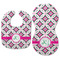 Linked Circles & Diamonds Baby Bib & Burp Set - Approval (new bib & burp)