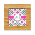 Linked Circles & Diamonds Bamboo Trivet with Ceramic Tile Insert (Personalized)