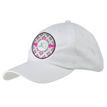 Linked Circles & Diamonds Baseball Cap - White (Personalized)