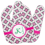 Linked Circles & Diamonds Baby Bib w/ Name and Initial