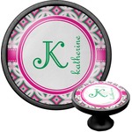 Linked Circles & Diamonds Cabinet Knob (Black) (Personalized)