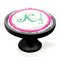 Linked Circles & Diamonds Black Custom Cabinet Knob (Side)