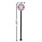 Linked Circles & Diamonds Black Plastic 5.5" Stir Stick - Round - Dimensions