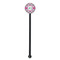 Linked Circles & Diamonds Black Plastic 5.5" Stir Stick - Round - Single Stick