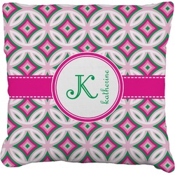Linked Circles & Diamonds Faux-Linen Throw Pillow 16" (Personalized)