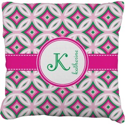 Linked Circles & Diamonds Faux-Linen Throw Pillow 18" (Personalized)