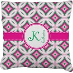 Linked Circles & Diamonds Faux-Linen Throw Pillow 20" (Personalized)