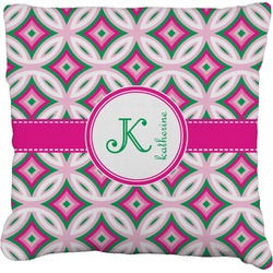 Linked Circles & Diamonds Faux-Linen Throw Pillow 20" (Personalized)