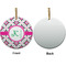 Linked Circles & Diamonds Ceramic Flat Ornament - Circle Front & Back (APPROVAL)