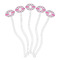 Linked Circles & Diamonds Clear Plastic 7" Stir Stick - Oval - Fan