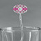 Linked Circles & Diamonds Clear Plastic 7" Stir Stick - Oval - Main