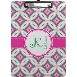 Linked Circles & Diamonds Clipboard (Letter Size) (Personalized)