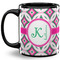 Linked Circles & Diamonds Coffee Mug - 11 oz - Full- Black