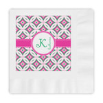 Linked Circles & Diamonds Embossed Decorative Napkins (Personalized)