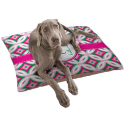 Linked Circles & Diamonds Dog Bed - Large w/ Name and Initial