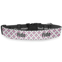 Linked Circles & Diamonds Deluxe Dog Collar - Double Extra Large (20.5" to 35") (Personalized)