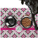 Linked Circles & Diamonds Dog Food Mat - Large w/ Name and Initial