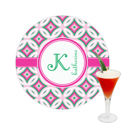 Linked Circles & Diamonds Printed Drink Topper -  2.5" (Personalized)