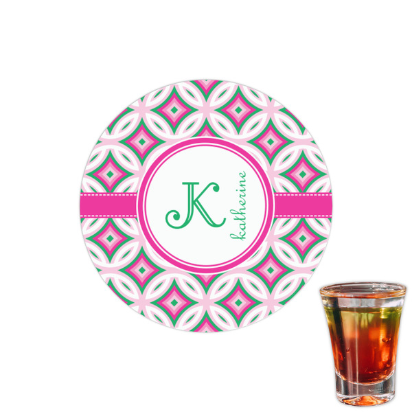 Custom Linked Circles & Diamonds Printed Drink Topper - 1.5" (Personalized)