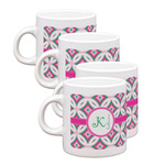 Linked Circles & Diamonds Single Shot Espresso Cups - Set of 4 (Personalized)