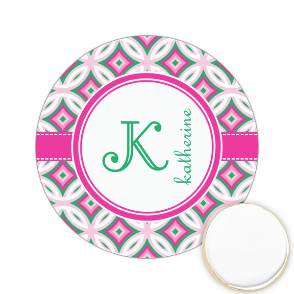 Custom Linked Circles & Diamonds Printed Cookie Topper - 2.15" (Personalized)