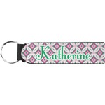 Linked Circles & Diamonds Neoprene Keychain Fob (Personalized)