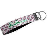 Linked Circles & Diamonds Webbing Keychain Fob - Large (Personalized)